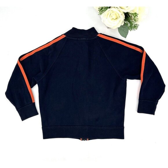 Gap Boys Fleece Varsity Jacket Size Small 6/7 Navy Orange Full Zip Pockets - Picture 3 of 5